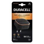 Φορτιστής Ταξιδίου Duracell PD 20W με Έξοδο USB C Μαύρο