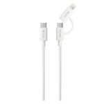 Καλώδιο Σύνδεσης USB 2.0 Devia EC688 2 σε 1 USB C σε USB C PD 60W & Lightning 27W 1.2m Smart Λευκό