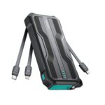 Φορτιστής Ανάγκης Joyroom JR-L016 12W 10000mAh με Φακό & Καλώδια USB C, Lightning & Micro USB Μαύρο