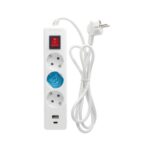 Πολύπριζο GSC 3 Θέσεων με Διακόπτη, Θύρες 1xUSB A, 1xUSB C & Καλώδιο 1.4m (3 x 1.5mm) Λευκό