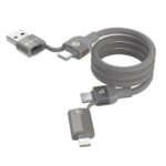 Καλώδιο Σύνδεσης USB 2.0 4in1 Woven Magnetic Devia EC655 USB A & USB C σε USB C & Lightning PD 27W+60W 1.5m Ultra 2 Τιτάνιο
