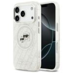 Θήκη Σιλικόνης Karl Lagerfeld Magsafe Apple iPhone 17 Pro Max Glitter Karl & Choupette Heads Λευκό