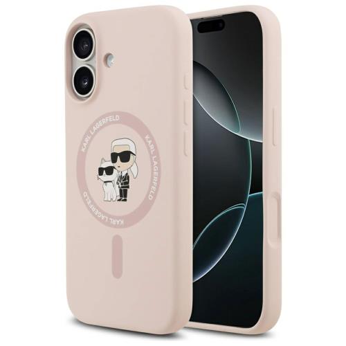 Θήκη Σιλικόνης Karl Lagerfeld Magsafe Apple iPhone 17 Ring Karl & Choupette Ροζ