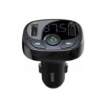 Φορτιστής Αυτοκινήτου + Bluetooth MP3 + FM Baseus S-09A T-Type με Διπλή Έξοδο 2xUSB A & MicroSD Μαύρο