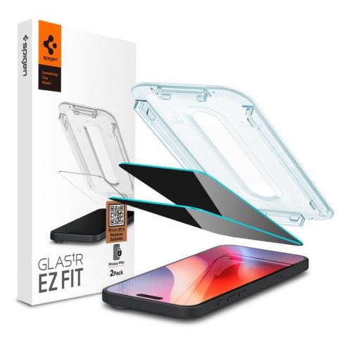 deba2fd7edce4580bd9be3391d02aca4_500.jpg Tempered Glass Full Face Spigen Glas.tR EZ-FIT Privacy Apple iPhone 16 Pro/ 17/ 17 Pro (2 τεμ.) - Image 1
