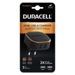 Φορτιστής Ταξιδίου Duracell με Διπλή Έξοδο 2xUSB A 24W 4.8A Μαύρο