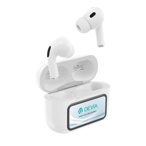 2accd957add24a2e9764134776b2f1a9_500.jpg True Wireless Ακουστικά Bluetooth Devia EM417 ANC Pro4 με Μεταφραστή AI & Οθόνη Λευκό - Image 1