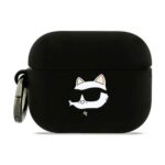 Θήκη Σιλικόνης Karl Lagerfeld Apple AirPods Pro 3 (2025) Choupette Head 3D Μαύρο