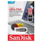 USB 3.0 Flash Disk SanDisk Flair SDCZ73 USB A 32GB 150MB/s Μαύρο