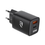 Φορτιστής Ταξιδίου Ταχείας Φόρτισης myPhone SWIFTCHARGE DUO με Διπλή Έξοδο USB A & USB C PD 20W Μαύρο