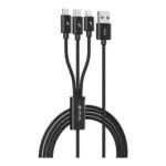 Καλώδιο Σύνδεσης USB 2.0 Devia EC048 Braided 3 σε 1 USB A σε micro USB & USB C & Lightning 15W 1.2m Gracious Μαύρο