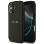 Θήκη PU Guess MagSafe Apple iPhone 17 Grained Gold Ring Μαύρο