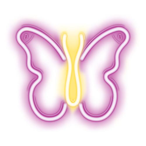 Neon LED Neolia NNE03 BUTTERFLY (USB & On/Off) Ροζ - Κίτρινο