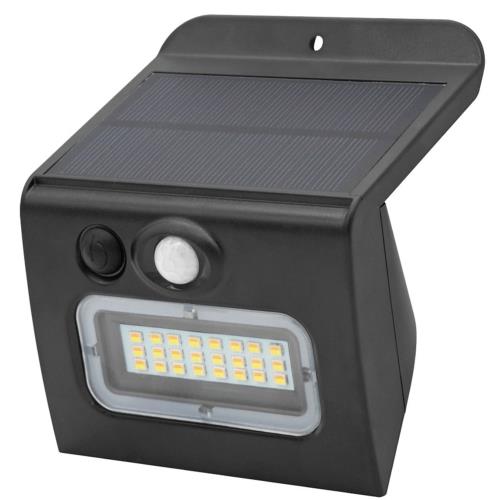Ηλιακό Φωτιστικό Εξ. Χώρου LED GSC Egoda Bulkhead 3W 350lm CCT IP65 με Αισθητήρα Κίνησης & Νυκτός Μαύρο