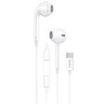 Hands Free Stereo Foneng T15 Heavy Bass USB C με Μικρόφωνο 1.2m Λευκό