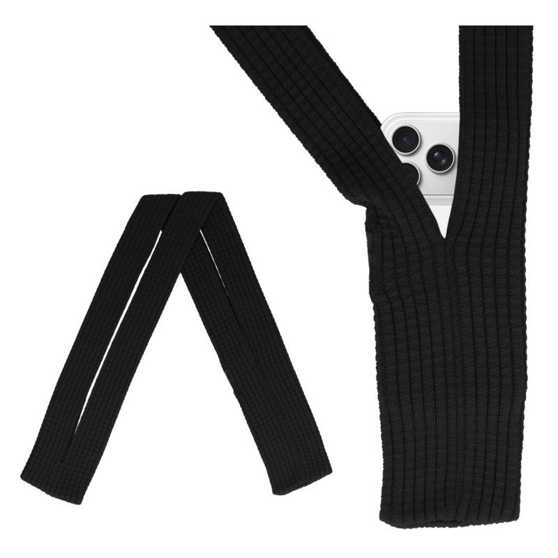 Universal Τσαντάκι Crossbody 80cm για Smartphones έως 6,9" Μαύρο