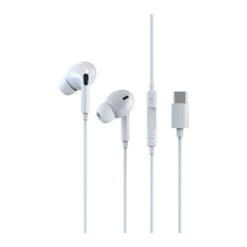 Hands Free Stereo Devia EM028 USB C Smart Λευκό