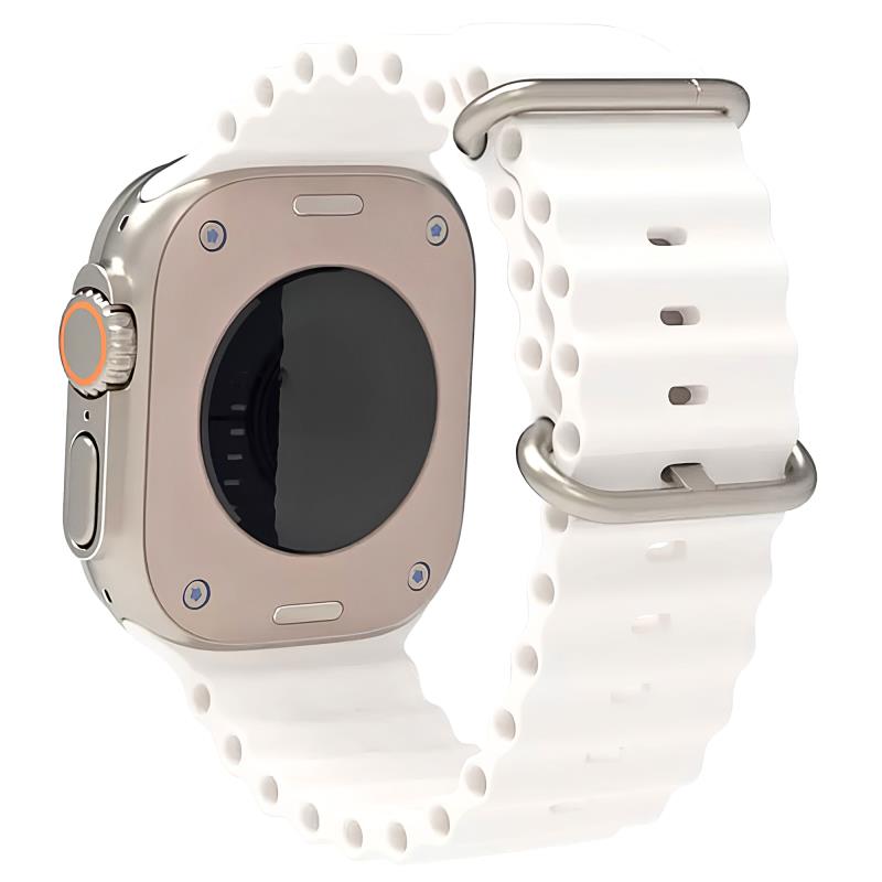 Λουράκι Σιλικόνης Ocean για Apple Watch 44/ 45/ 46/ 49mm Λευκό (Ασυσκεύαστο)