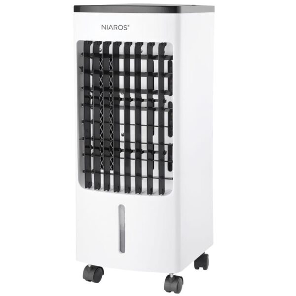 Επιδαπέδιος Ανεμιστήρας Niaros Tatasu Air Cooler 80W με Ψύκτες 4lt & Τηλεχειριστήριο Λευκό