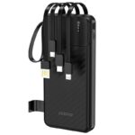 Φορτιστής Ανάγκης Dudao K11 10W 10000mAh με 4 Ενσωματωμένα Καλώδια Μαύρο