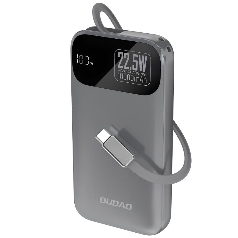 7fe4ee4d3323484a894854cb11475ec0_original.jpg Φορτιστής Ανάγκης Dudao K31 22.5W 10000mAh PD QC με Ενσωματωμένο Retractable Καλώδιο Γκρι