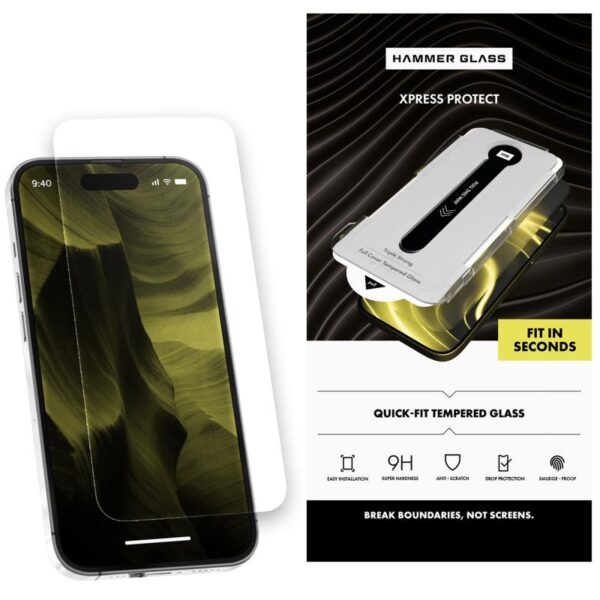 Tempered Glass Hammer Glass Apple iPhone 15 5G/ 16 5G Xpress Protect with Application Tool (1 τεμ.)