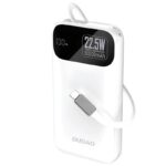 Φορτιστής Ανάγκης Dudao K31 22.5W 10000mAh PD QC με Ενσωματωμένο Retractable Καλώδιο Λευκό
