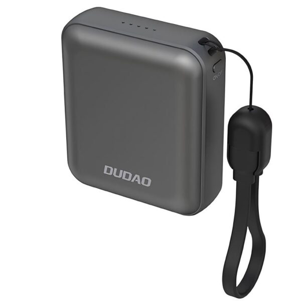 Φορτιστής Ανάγκης Dudao K22+ 22.5W 10000mAh Ultra Mini PD GaN με Λουράκι/ Καλώδιο Γκρι