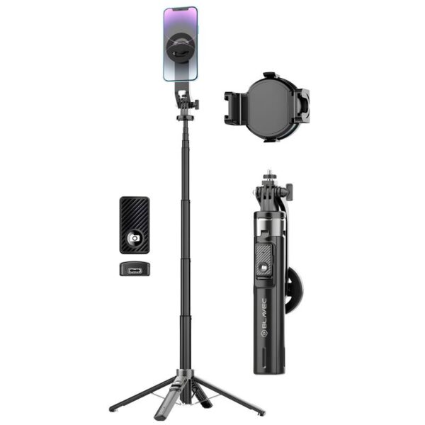 Ασύρματο Selfie Stick & Τρίποδο Blavec Aluminium Fusion P-06 με Τηλεχειριστήριο για Smartphones 1,34m Μαύρο