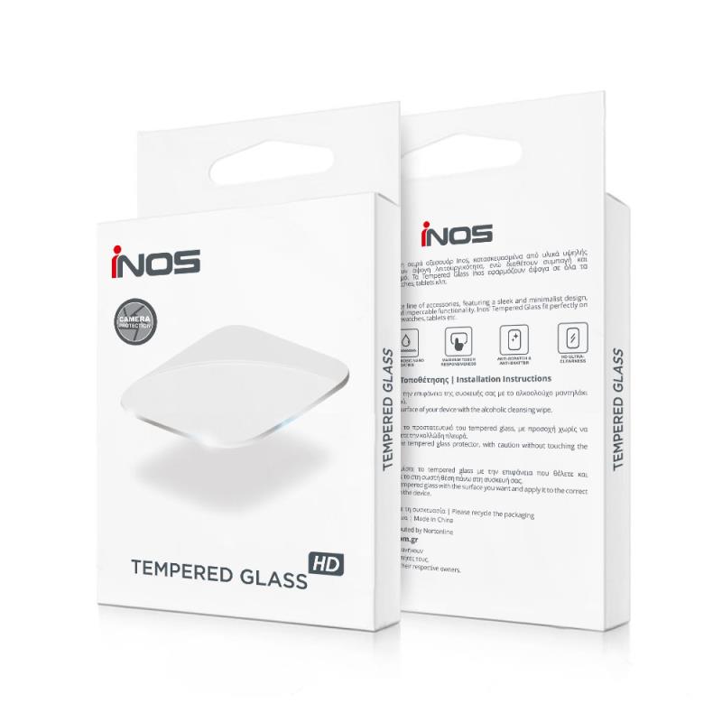 Tempered Glass Rings inos για Τζαμάκι Κάμερας Apple iPhone 14 Pro/ 14 Pro Max Μαύρο (1 σετ/ 3 τεμ.)