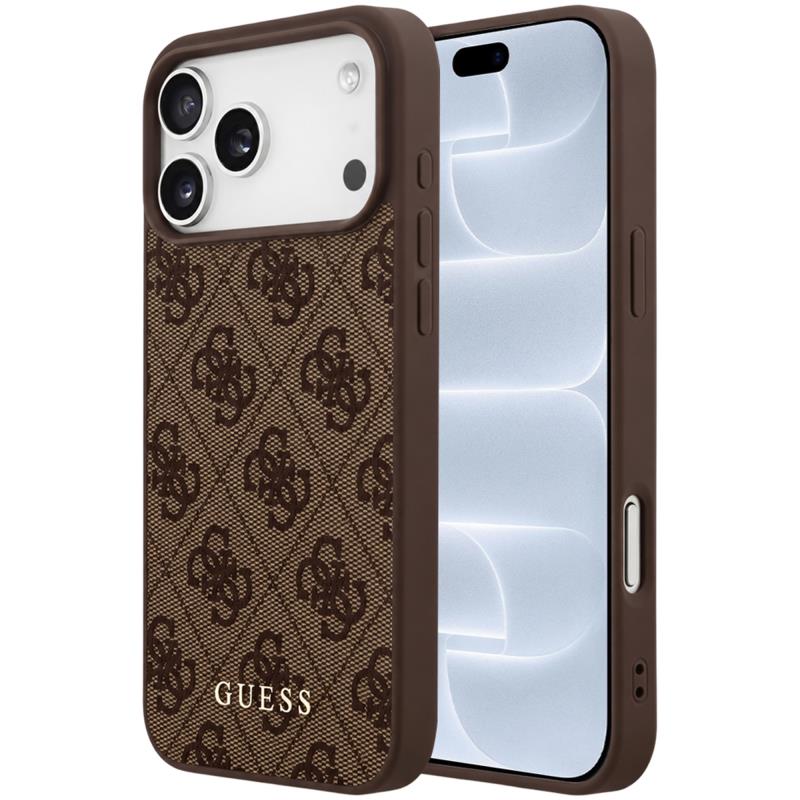 0ee67f843ce54bd28f8cf015d43d0bc9_original.jpg Θήκη TPU PC & Eco-Leather Guess Apple iPhone 18 Pro/ 17 Pro Hardcase Classic 4G Καφέ