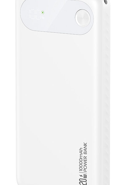 USAMS power bank CD249 με οθόνη, 3x θύρες εξόδου, 10000mAh, PD20W, λευκό