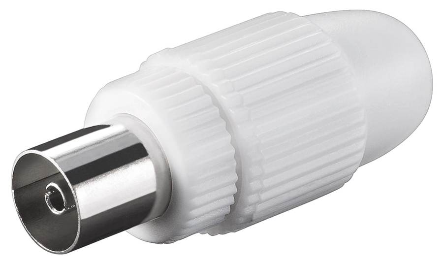 11501.jpg GOOBAY βύσμα coaxial 11501, θηλυκό, λευκό, 10τμχ