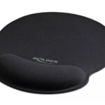 DELOCK Mousepad 12559 με στήριγμα καρπού, 252 x 227mm, μαύρο