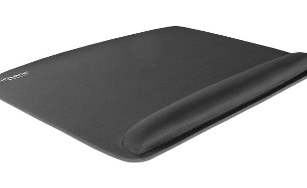 DELOCK mousepad για laptop με στήριγμα καρπού 12601, 320x420mm, μαύρο