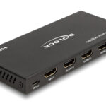 DELOCK HDMI splitter 18652 με downscaler πλήκτρο, 4 σε 1, 4K/60Hz, μαύρο
