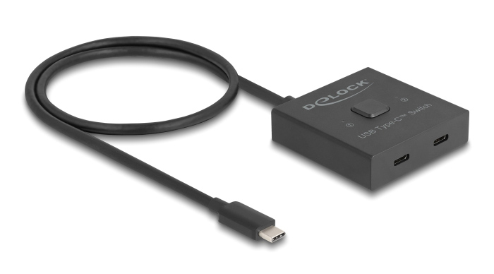 18911.jpg DELOCK USB-C switch 18911, 2 σε 1 bidirectional, 10Gbps, 8K, 100W, μαύρο