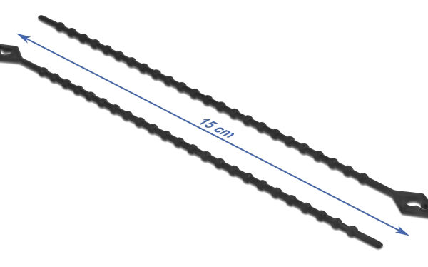 DELOCK reusable δεματικά καλωδίων 19568, 150x2.4mm, μαύρα, 100τμχ