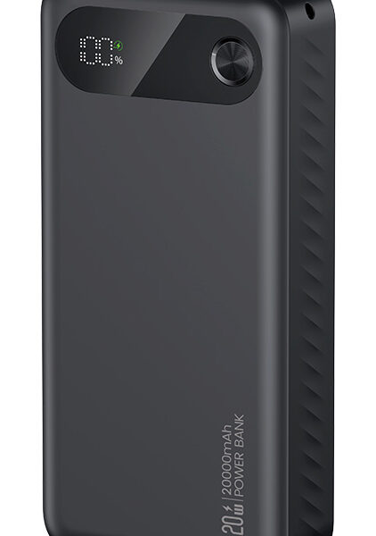 USAMS power bank CD251 με οθόνη, 3x θύρες εξόδου, 20000mAh, PD20W, μαύρο