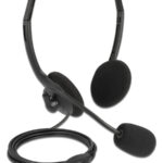 DELOCK headphones με μικρόφωνο 27178, stereo, USB, volume control, μαύρα