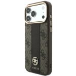 Θήκη TPU & PC Guess Apple iPhone 18 Pro Max/ 17 Pro Max MagSafe Leather Stripe Round Classic Logo Καφέ