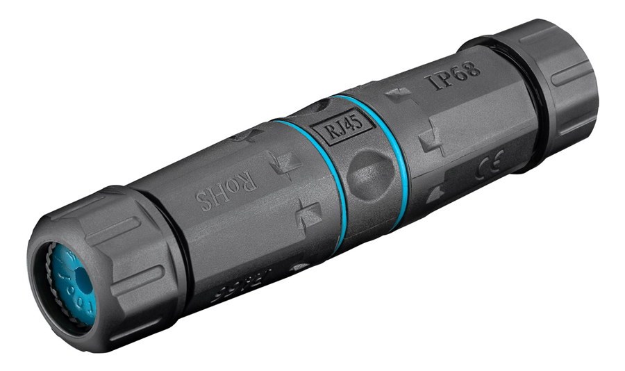 44416.jpg GOOBAY αδιάβροχος σύνδεσμος RJ45 Cat 6A 44416, IP68, μαύρο