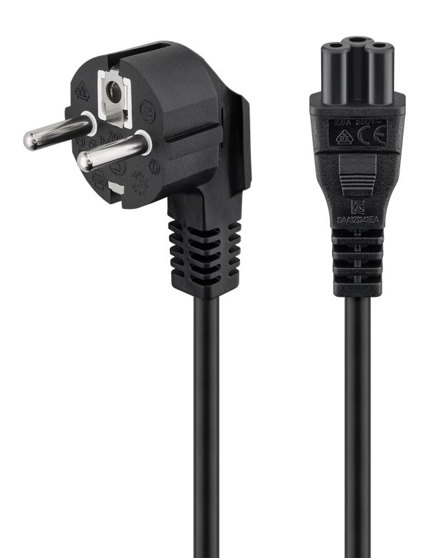 44877.jpg GOOBAY καλώδιο τροφοδοσίας 44877, γωνιακό, 0.75mm², 3m, μαύρο
