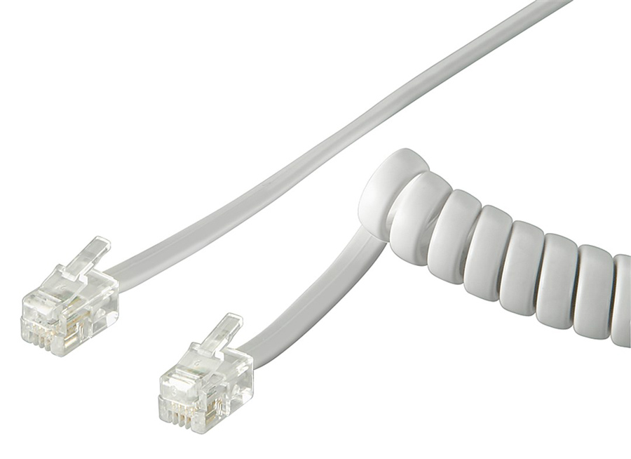 50246.jpg GOOBAY καλώδιο τηλεφώνου 50246, spiral, RJ10 4P4C, CCA, 2m, λευκό