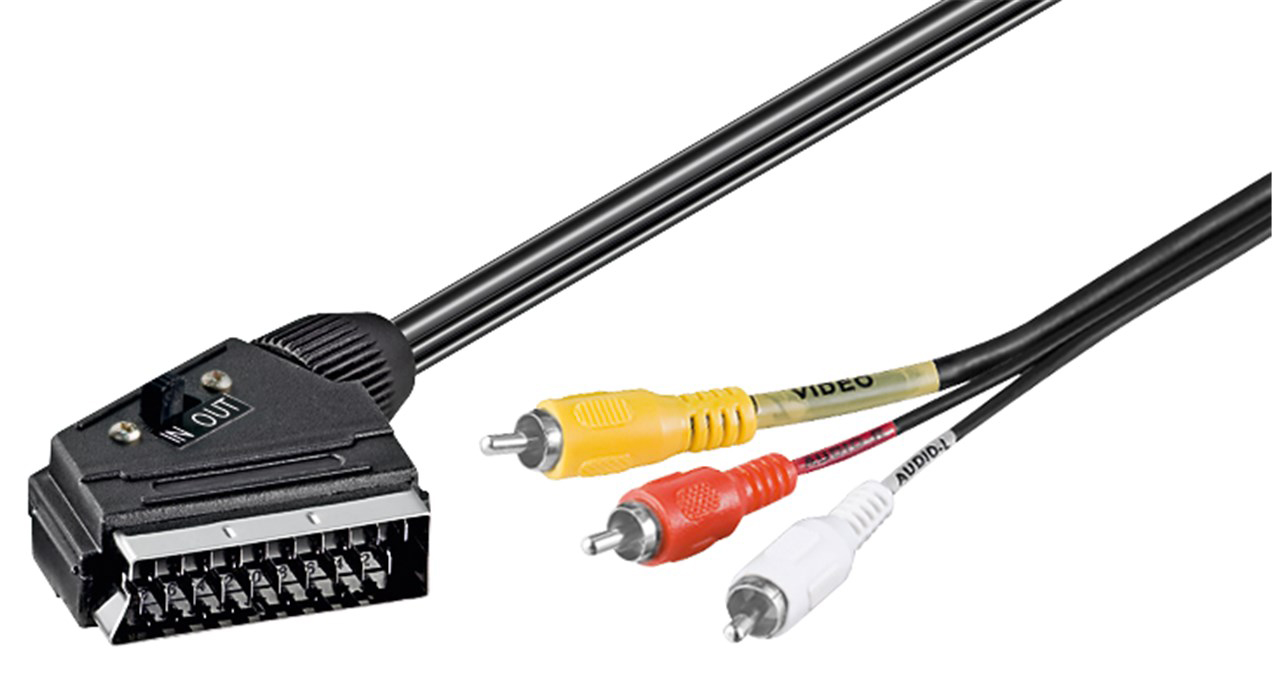50364.jpg GOOBAY καλώδιο SCART 21-pin σε 3x RCA 50364, 2m, μαύρο