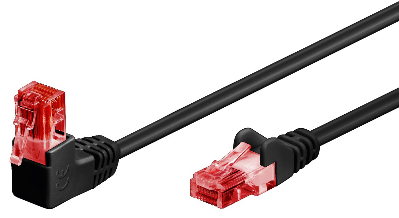 51513.jpg GOOBAY καλώδιο δικτύου 51513, CAT 6 U/UTP, γωνιακό, CCA, 0.25m, μαύρο