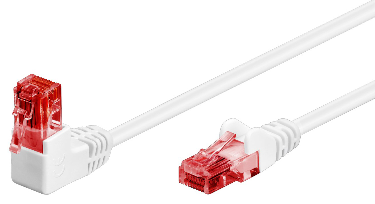 51521.jpg GOOBAY καλώδιο δικτύου 51521, CAT 6 U/UTP, γωνιακό, CCA, 0.5m, λευκό