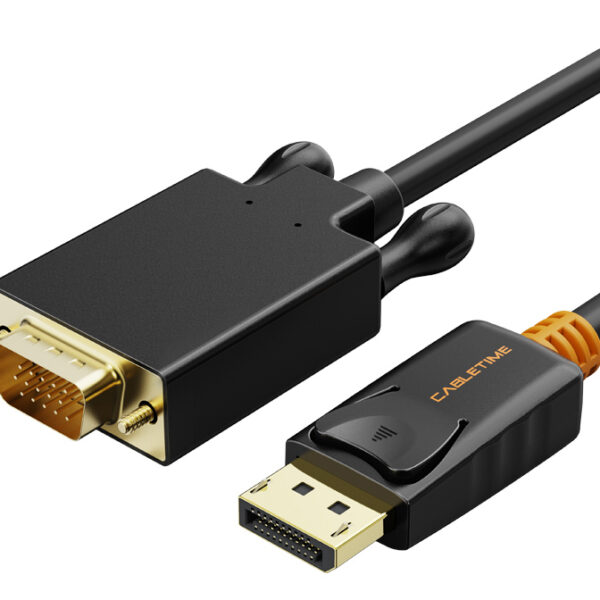 CABLETIME καλώδιο DisplayPort σε VGA CT-04G, 1080p, 3m, μαύρο