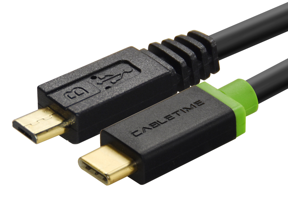 5210131155837.jpg CABLETIME καλώδιο USB-C σε micro USB CT-U32-CMMCBG, 2A, 480Mbps, 1m, μαύρο