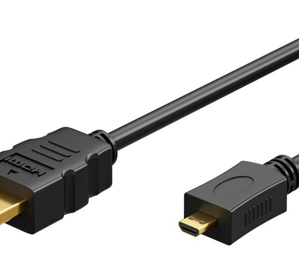 GOOBAY καλώδιο micro HDMI σε HDMI 53787 με Ethernet, 4K/60Hz, 5m, μαύρο